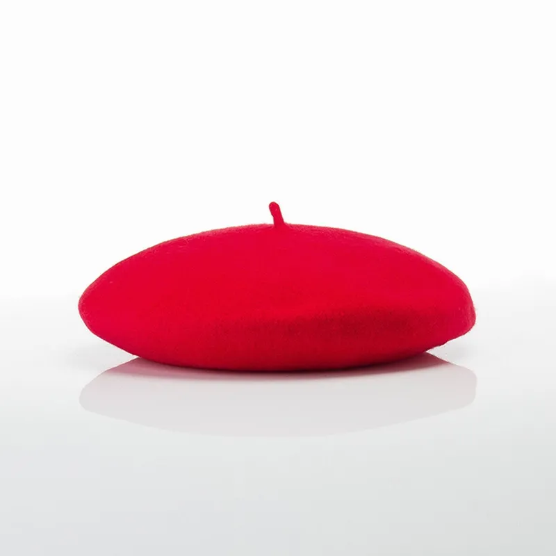 KAST PE - Boina Francesa de lana para Mujer - Rojo