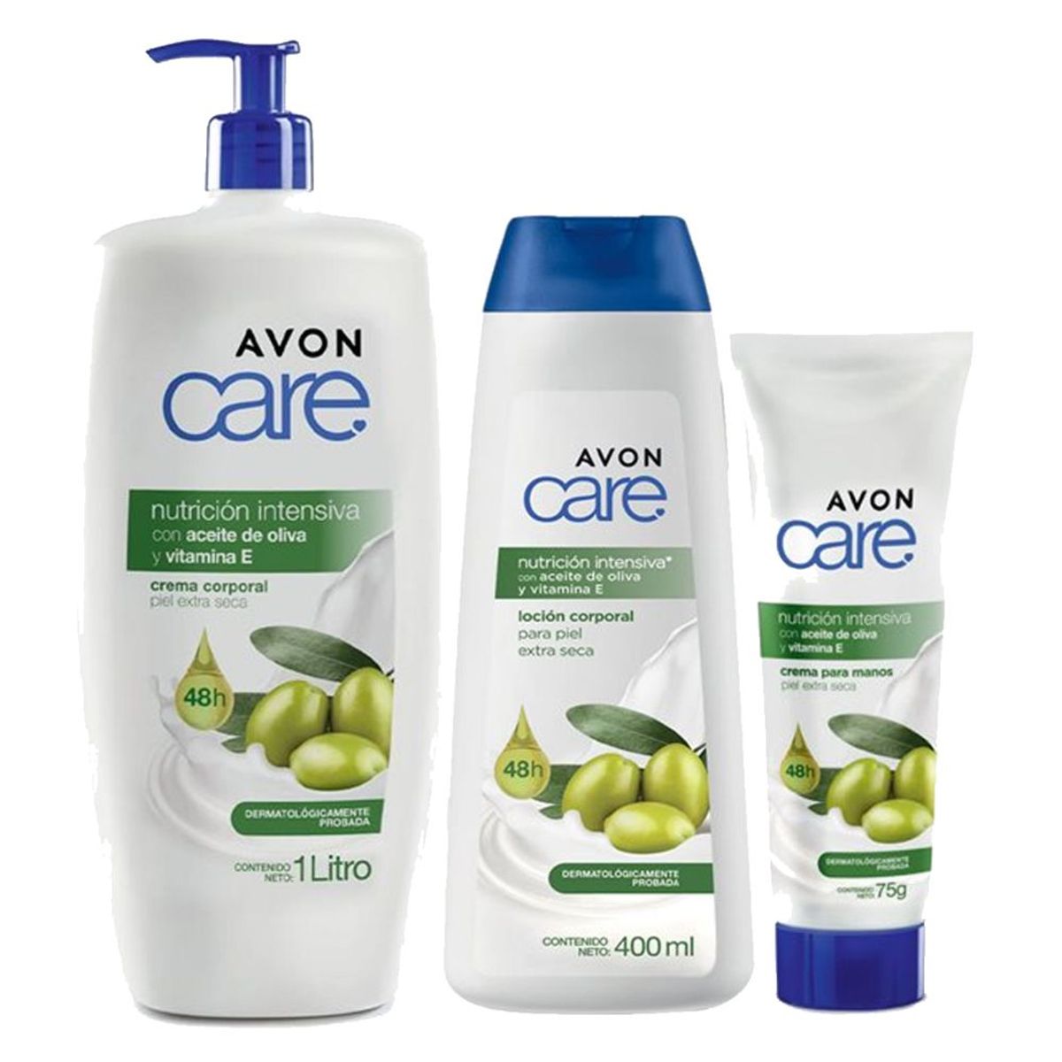 AVON - Avon Care Aceite De Oliva y Vitamina E Crema Corporal Grande con Chico y Crema Manos
