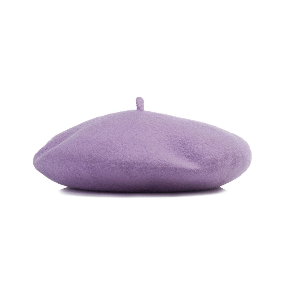 KAST PE - Boina Francesa de lana para Mujer Lila