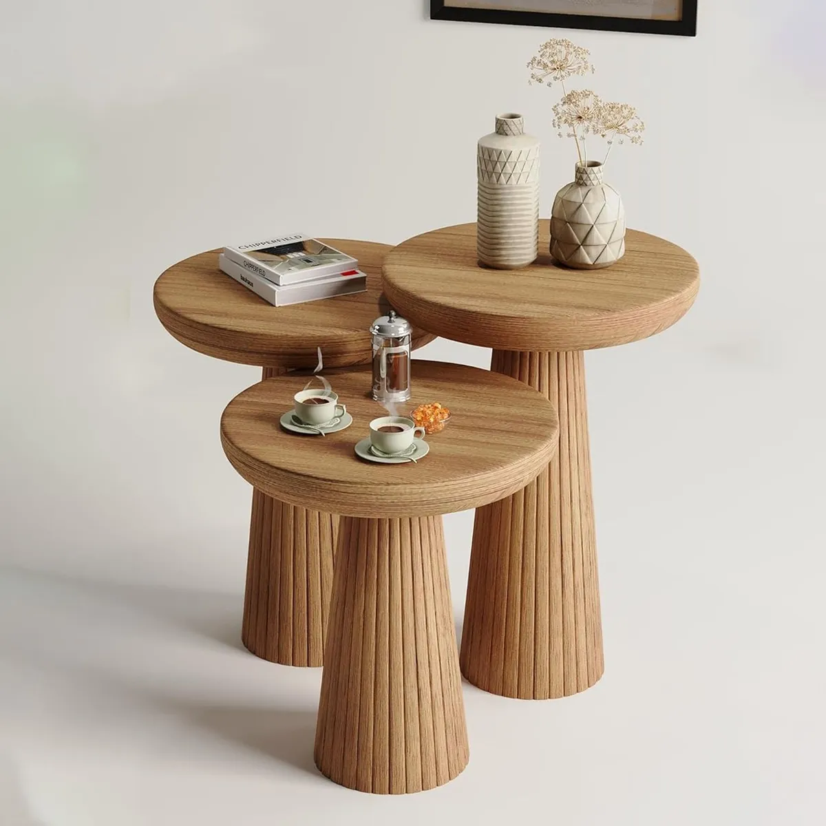 VENTITAS HOME - Set Mesas Auxiliares de Madera Chlea Ventitas Home