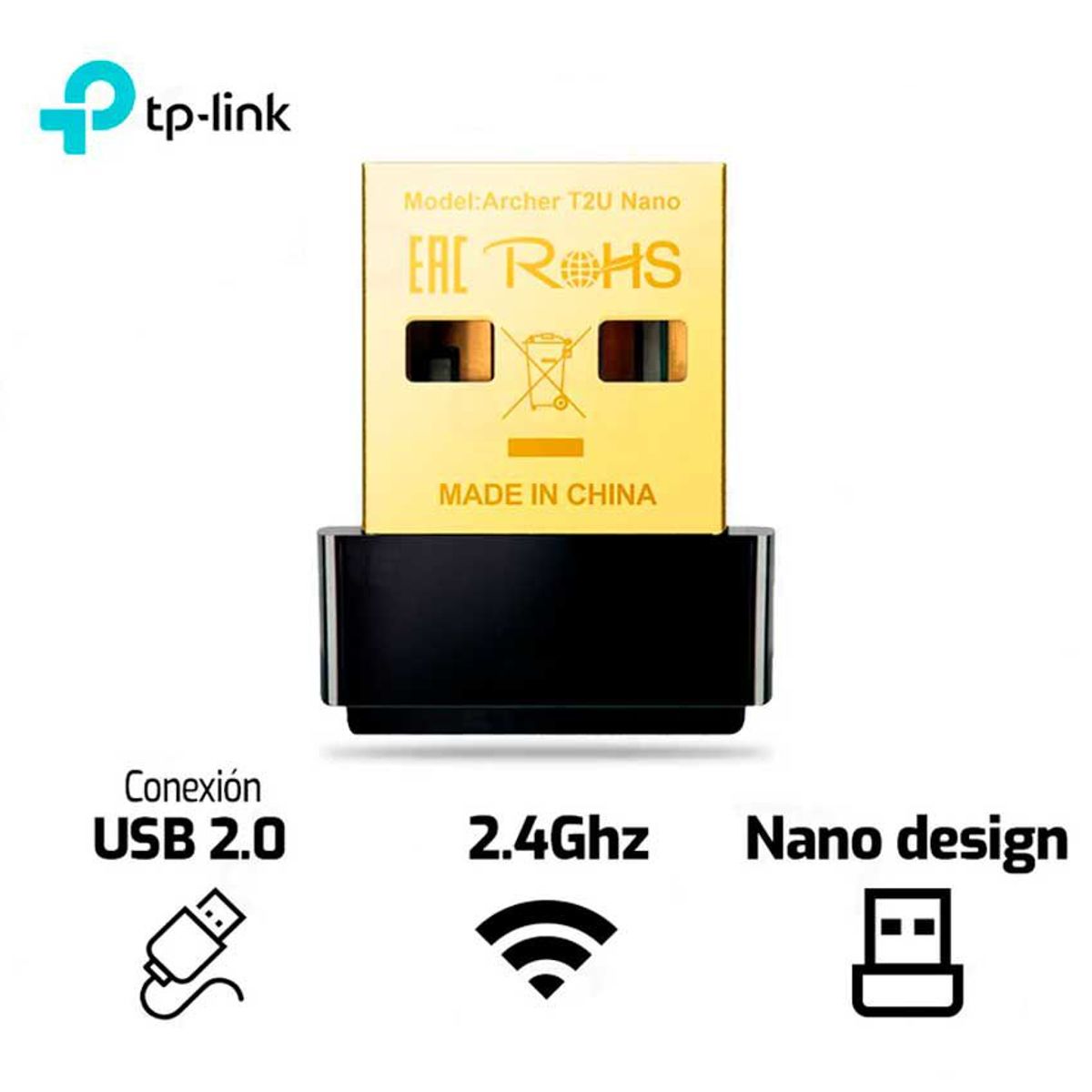 TP LINK - ADAPTADOR WIFI TP-LINK AC600 ARCHER T2U NANO USB 2.0 2.4 GHz - 5GHz