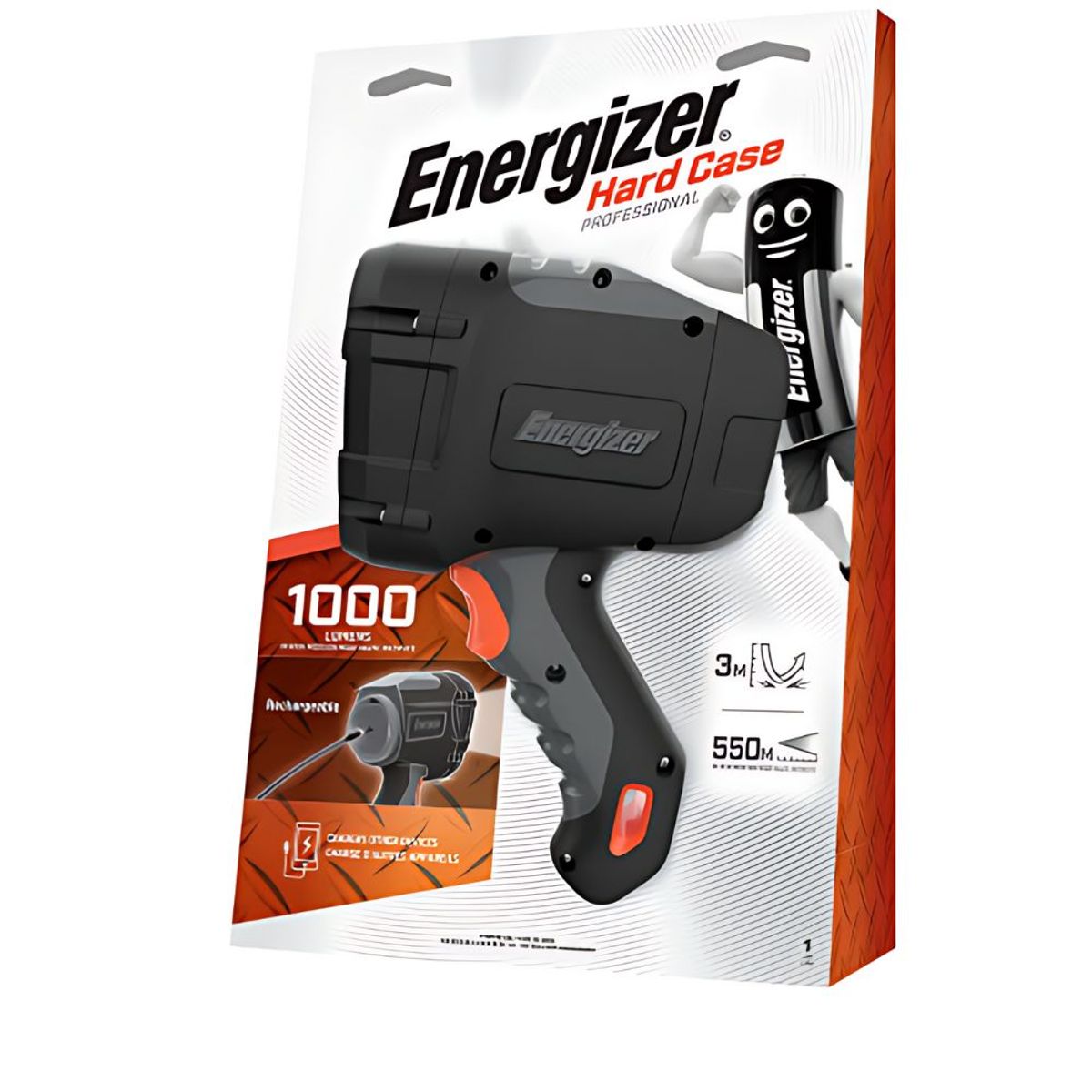 GENERICO - Linterna Recargable Hard Case Energezer1000 lumens