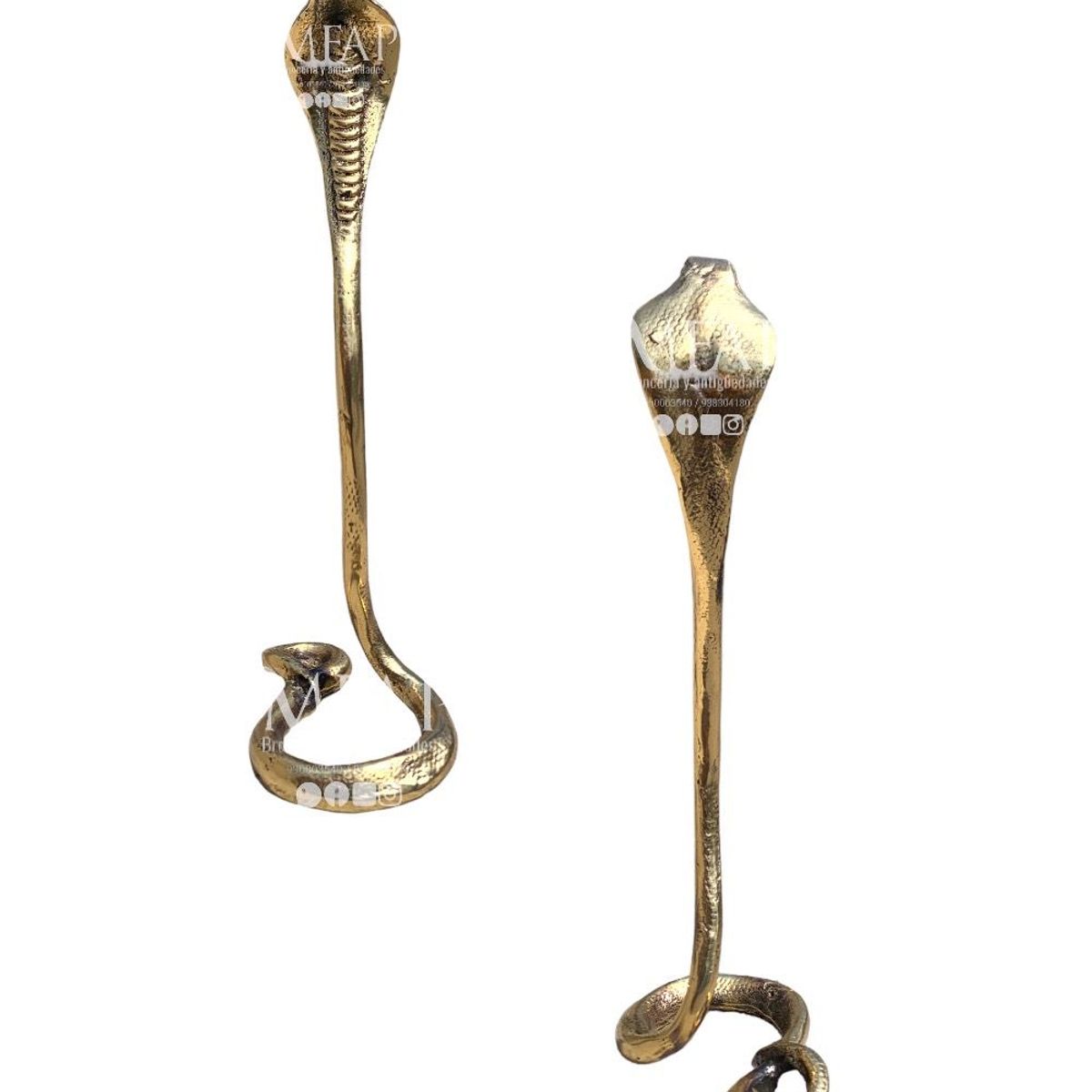 MFAP BRONCERIA Y ANTIGUEDADES - escultura de cobra en bronce mide 20x5 cm