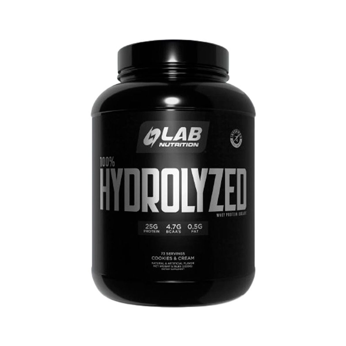 LAB NUTRITION USA - Proteina Hidrolizada Lab Nutrition 100% HYDROLYZED Cookies & cream 5LB