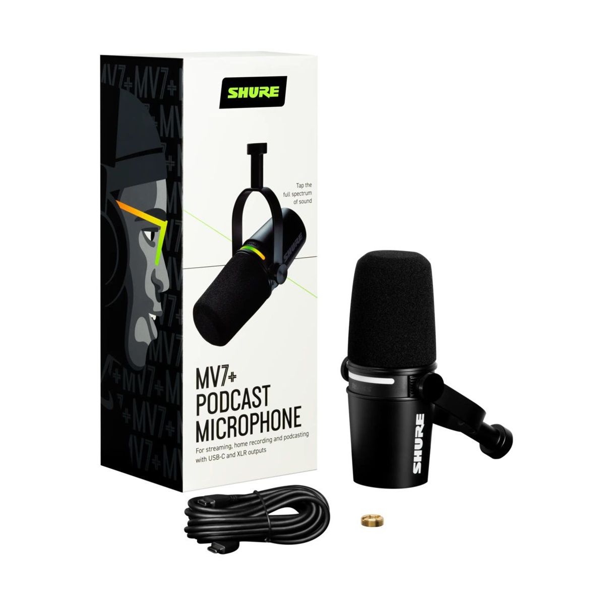 SHURE - Shure Mv7+ Microphone Podcast Negro