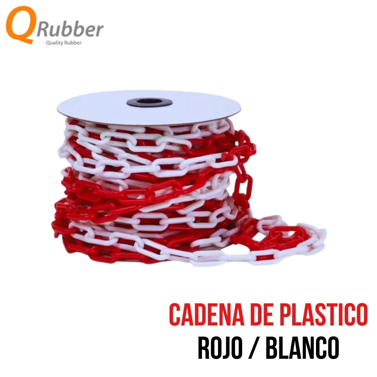 Cadena de seguridad color rojoblanco 25mt - Qrubber, marca QRUBBER - Foto Principal