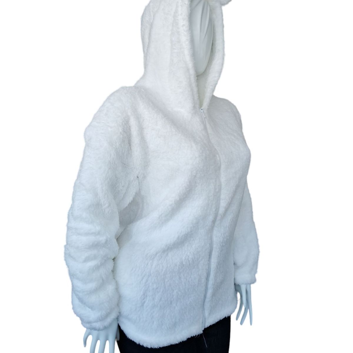 GENERICO - ABRIGO DE MUJER PELUCHE CON OREJITAS