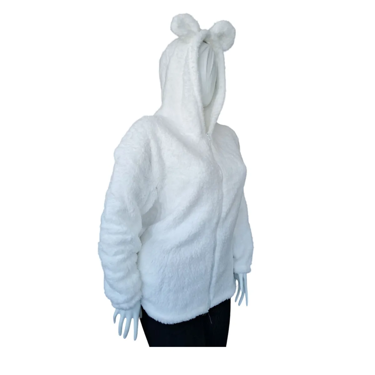 GENERICO - ABRIGO DE MUJER PELUCHE CON OREJITAS