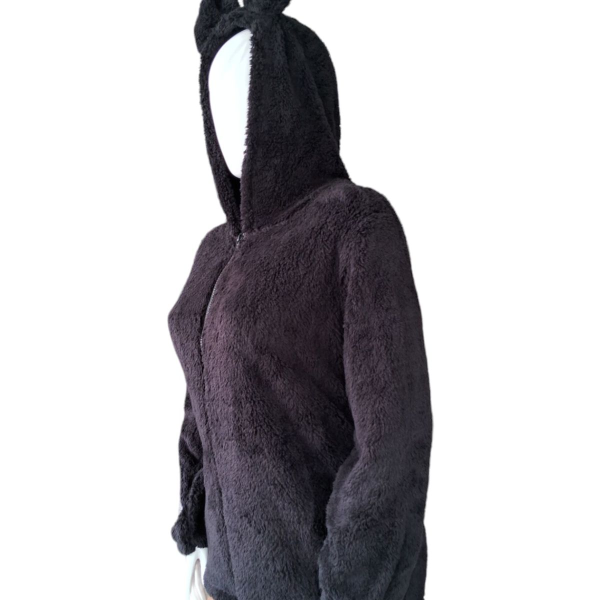 GENERICO - ABRIGO DE MUJER PELUCHE CON OREJITAS