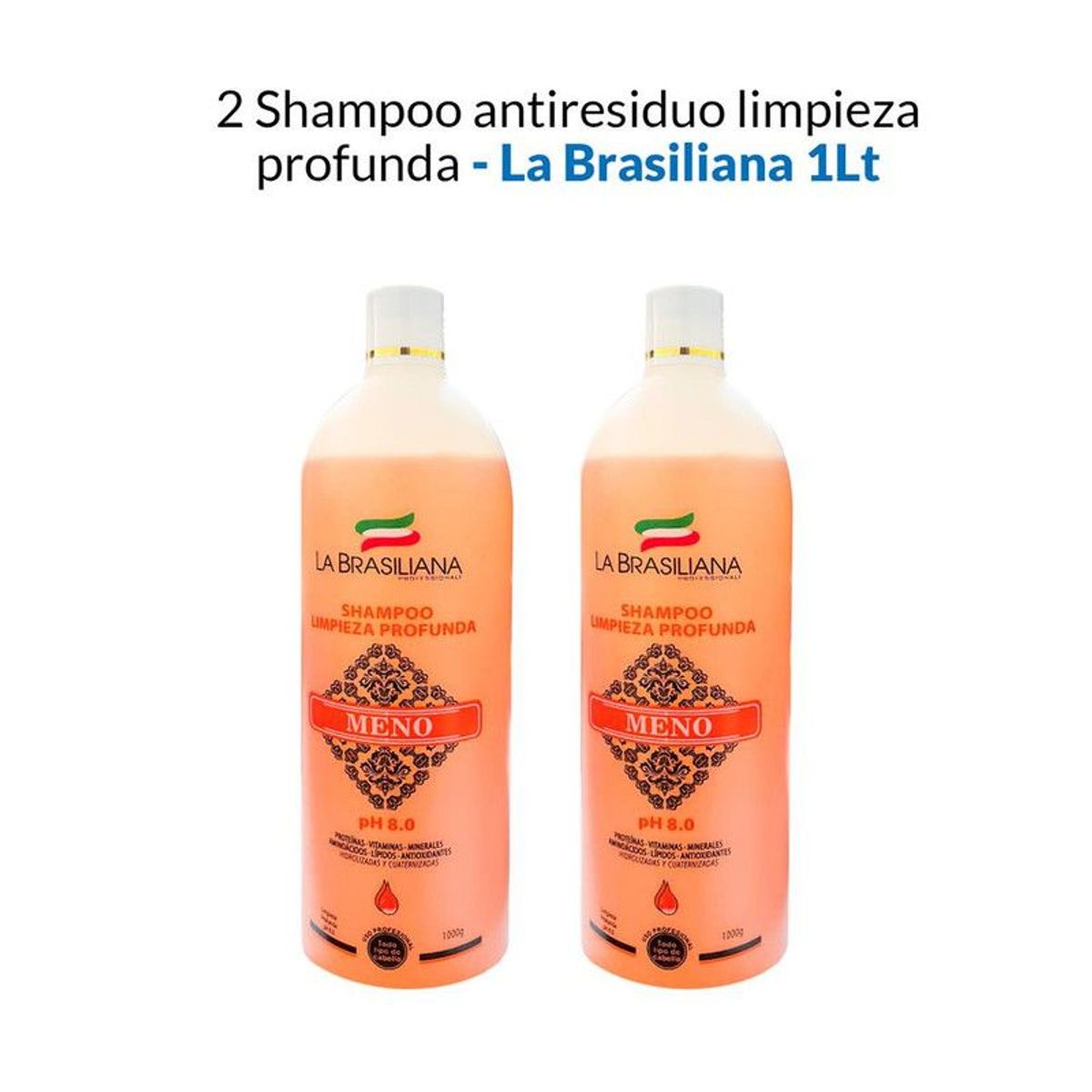 LA BRASILIANA - Shampoo Antiresiduo Limpieza Profunda La Brasiliana 1Lt 2 Unidades