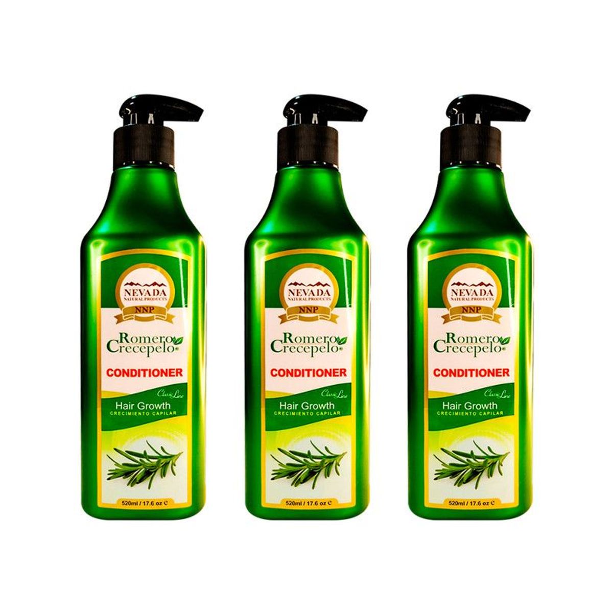 NEVADA NATURAL PRODUCTS - 3 Acondicionador Romero Crecepelo - Nnp 520Ml
