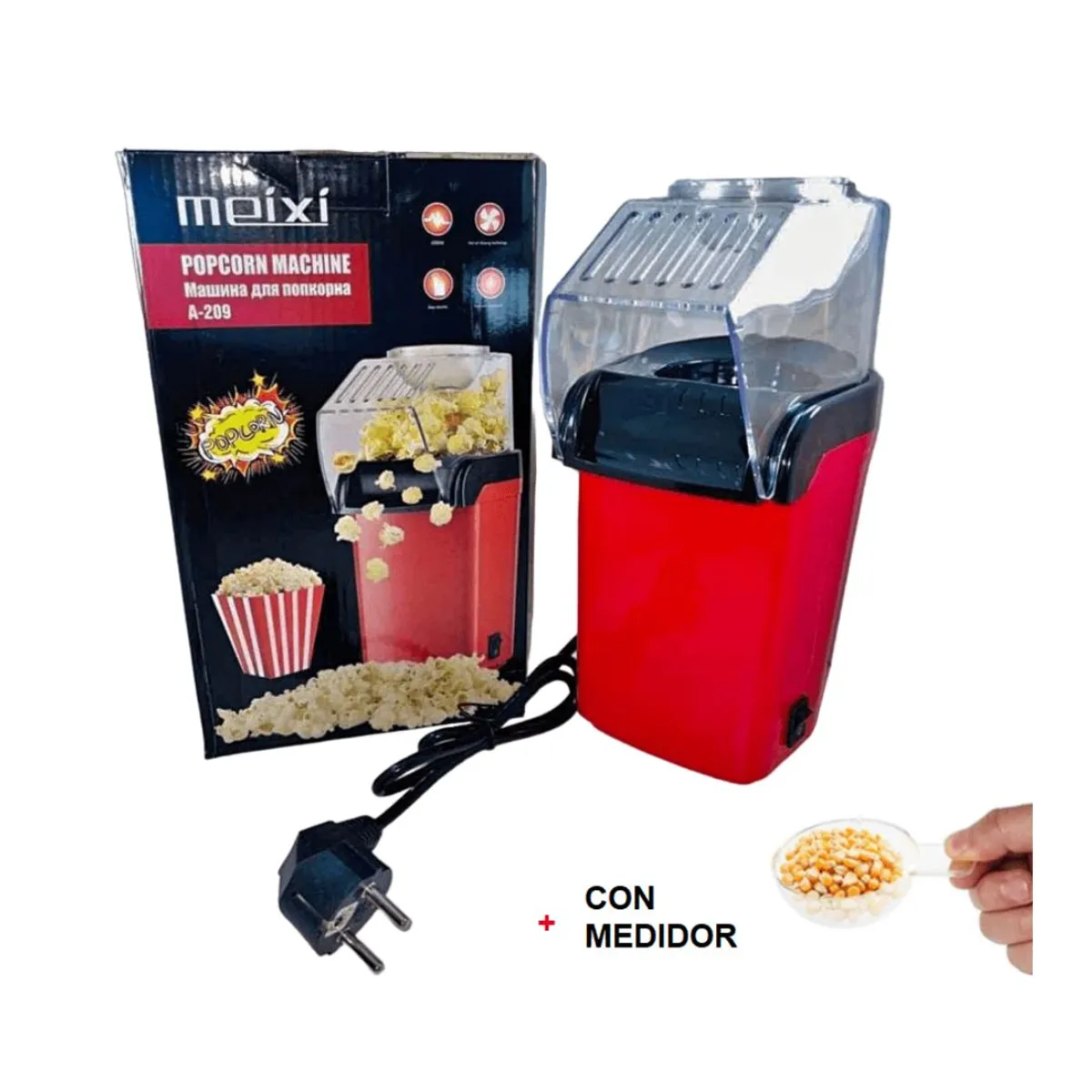 GENERICO - Maquina de Canchita eléctrica Pop Corn Sin Aceite