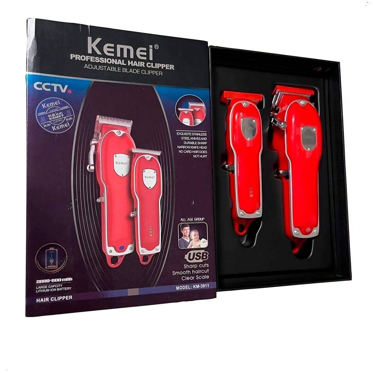 KEMEI - Máquina Corte Cabello Inalámbrica Kemei KM-3911 Combo Inalambrico