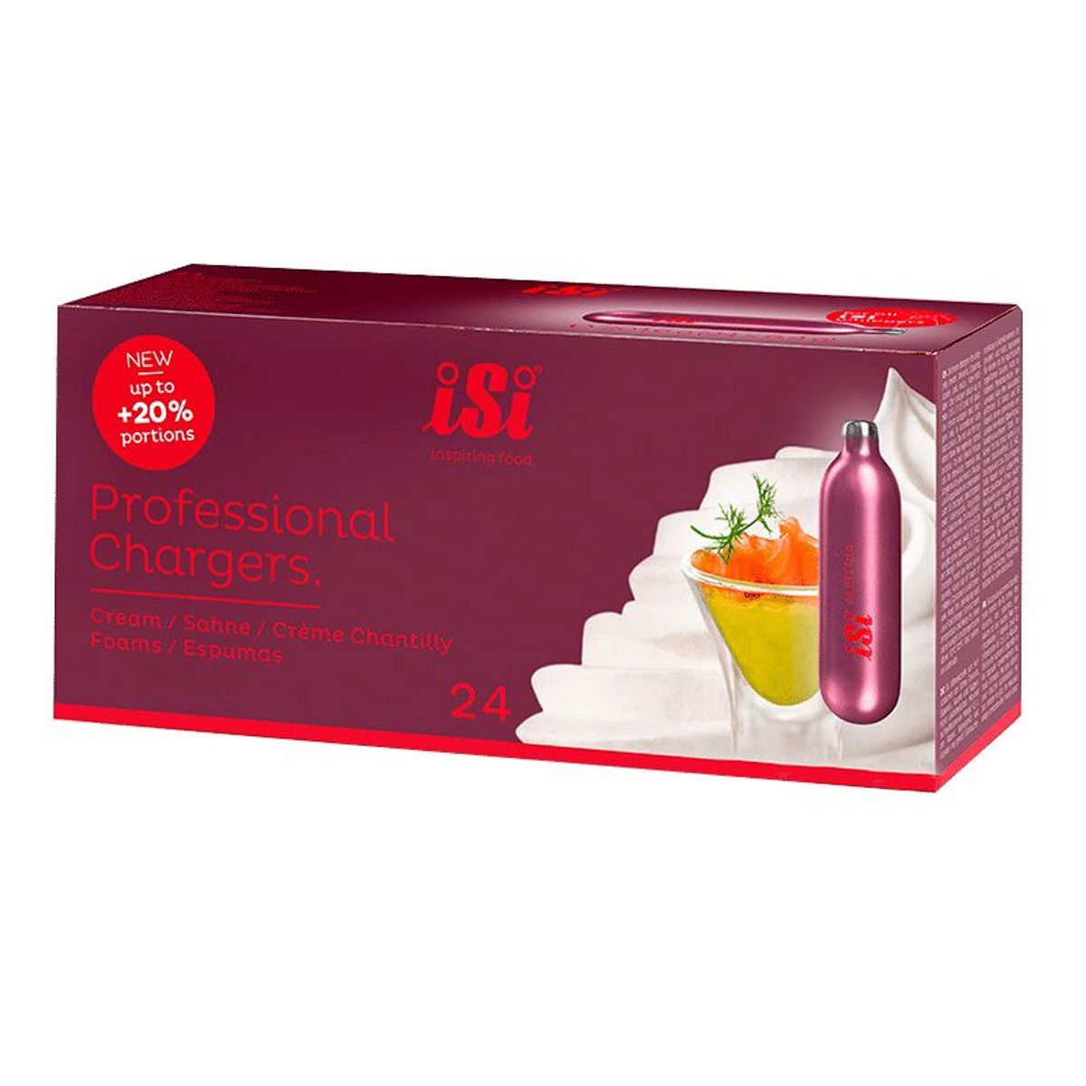 GENERICO - ISI CARGAS DE NITRÓGENO X 24 CARGAS PARA ESPUMA, CHANTILLY