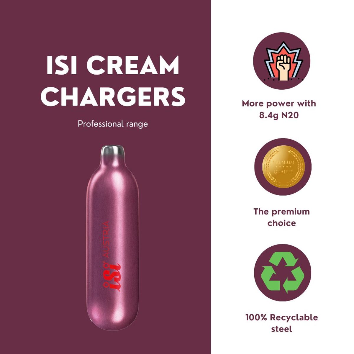 GENERICO - ISI CARGAS DE NITRÓGENO X 24 CARGAS PARA ESPUMA, CHANTILLY