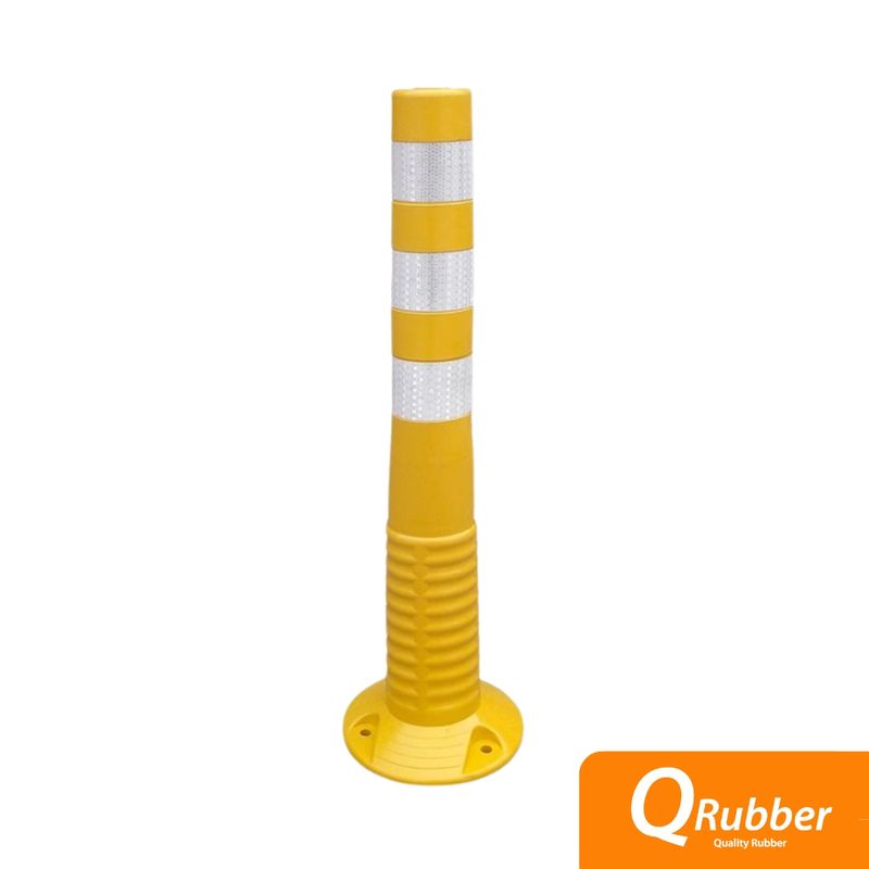QRUBBER - Hito de vialidad fijo de poliuretano 75cm Amarillo