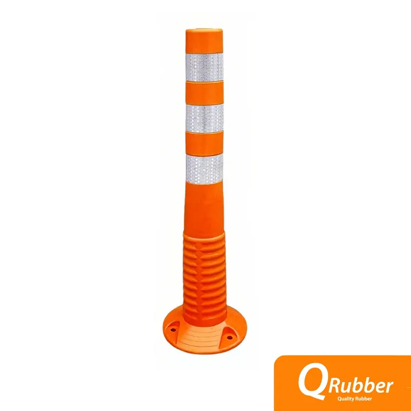 QRUBBER - Hito de vialidad fijo de poliuretano 75cm Naranja