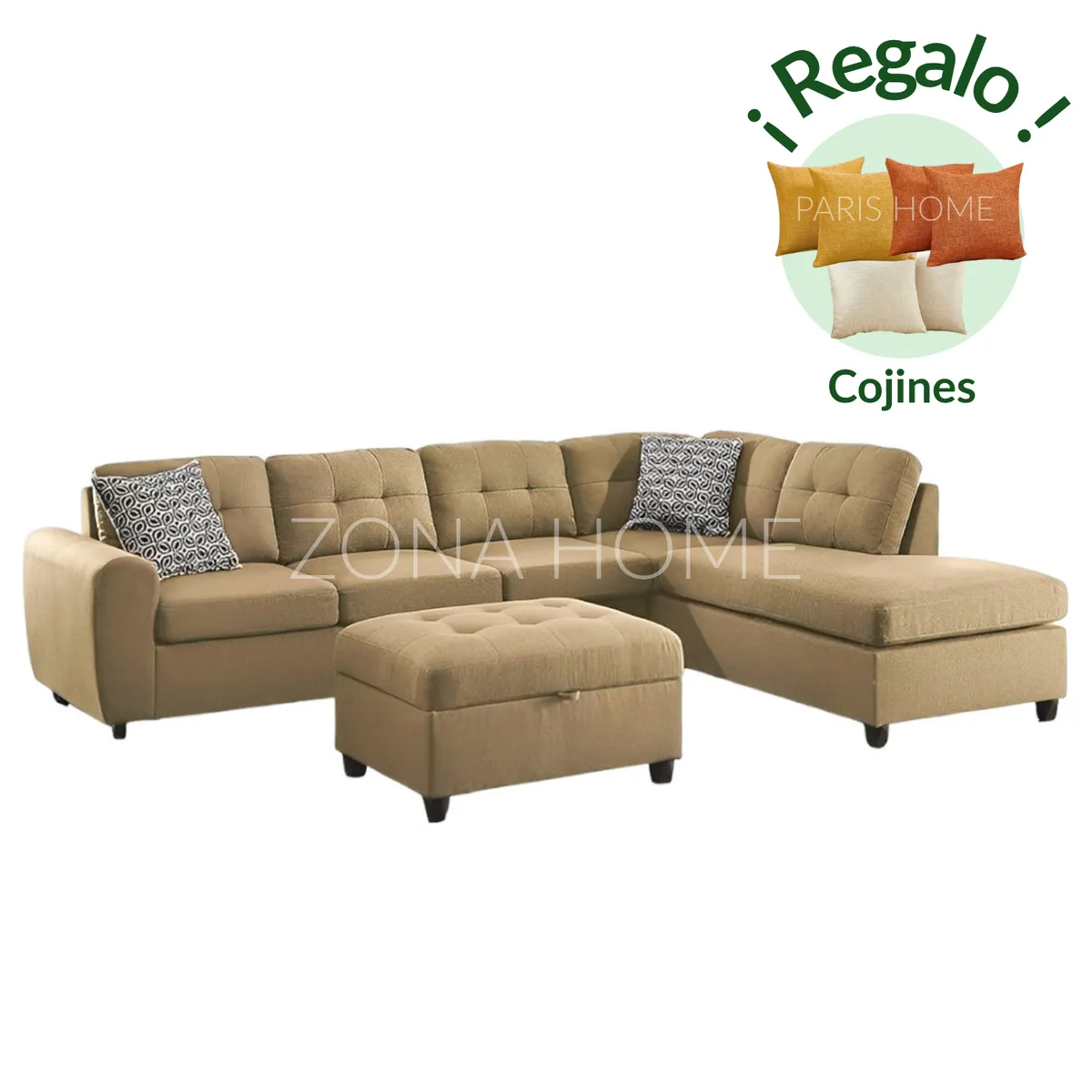 GENERICO - Sofá Seccional Derecho Siena - Beige
