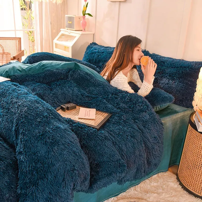 GENERICO - EDREDÓN PIEL DE OSO PLAZA Y MEDIA + 1 FUNDAS DE ALMOHADA ACERO