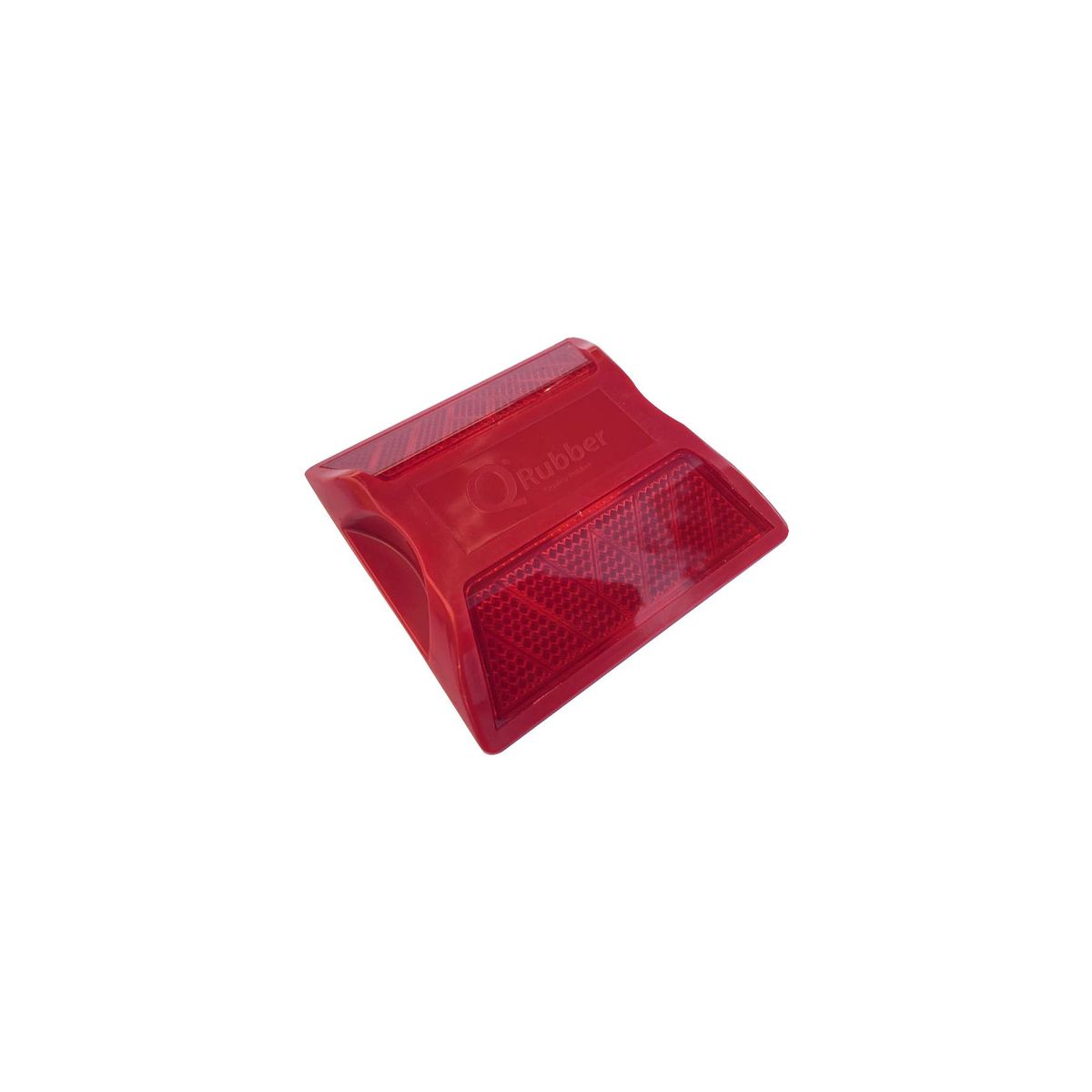 QRUBBER - Tacha ABS doble reflectivo 10cm x 10cm x 2cm Rojo