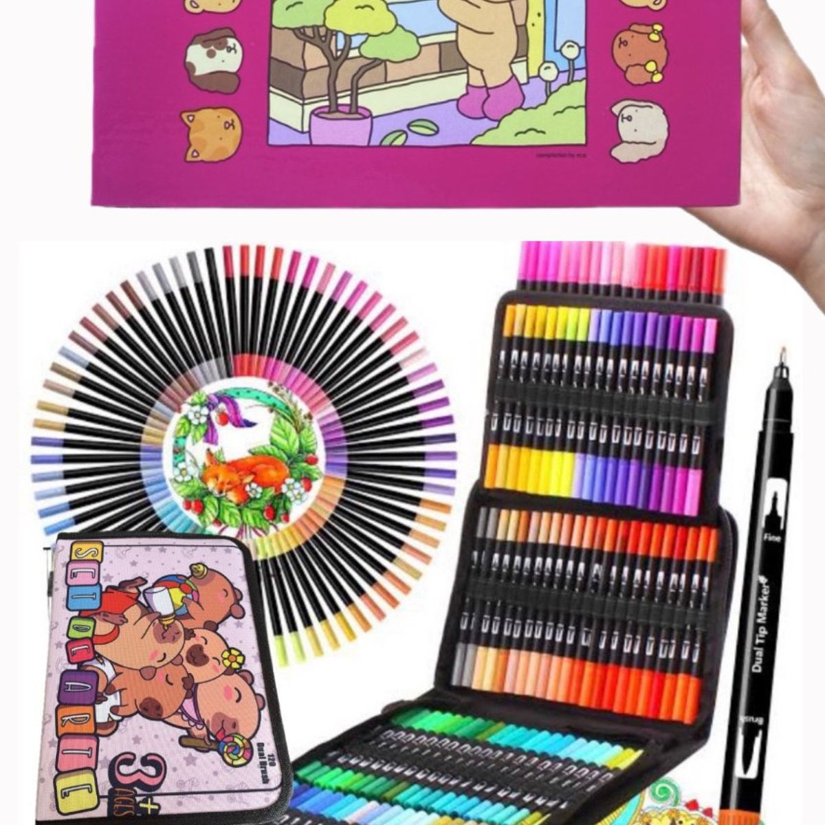 GENERICO - Dual Brush Punta Pincel 120 Plumones+Bobbie Goods libro