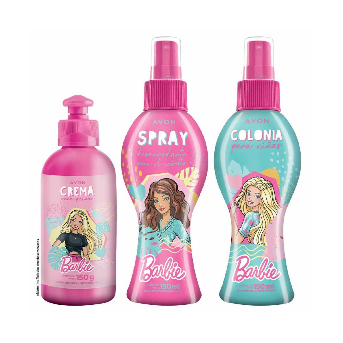 AVON - Barbie De Mattel  Kit Colonia con Crema de Peinar y Desenredante