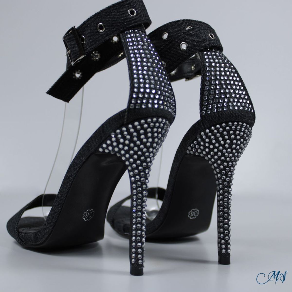 MARGLO SHOES - Sandalias Negras Denim M75