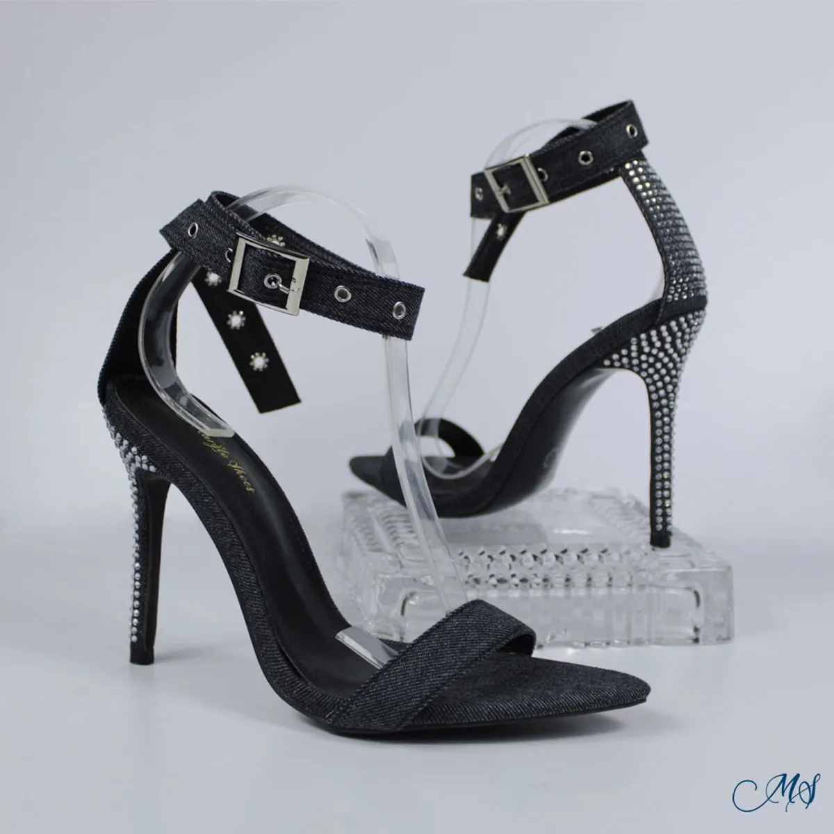 MARGLO SHOES - Sandalias Negras Denim M75