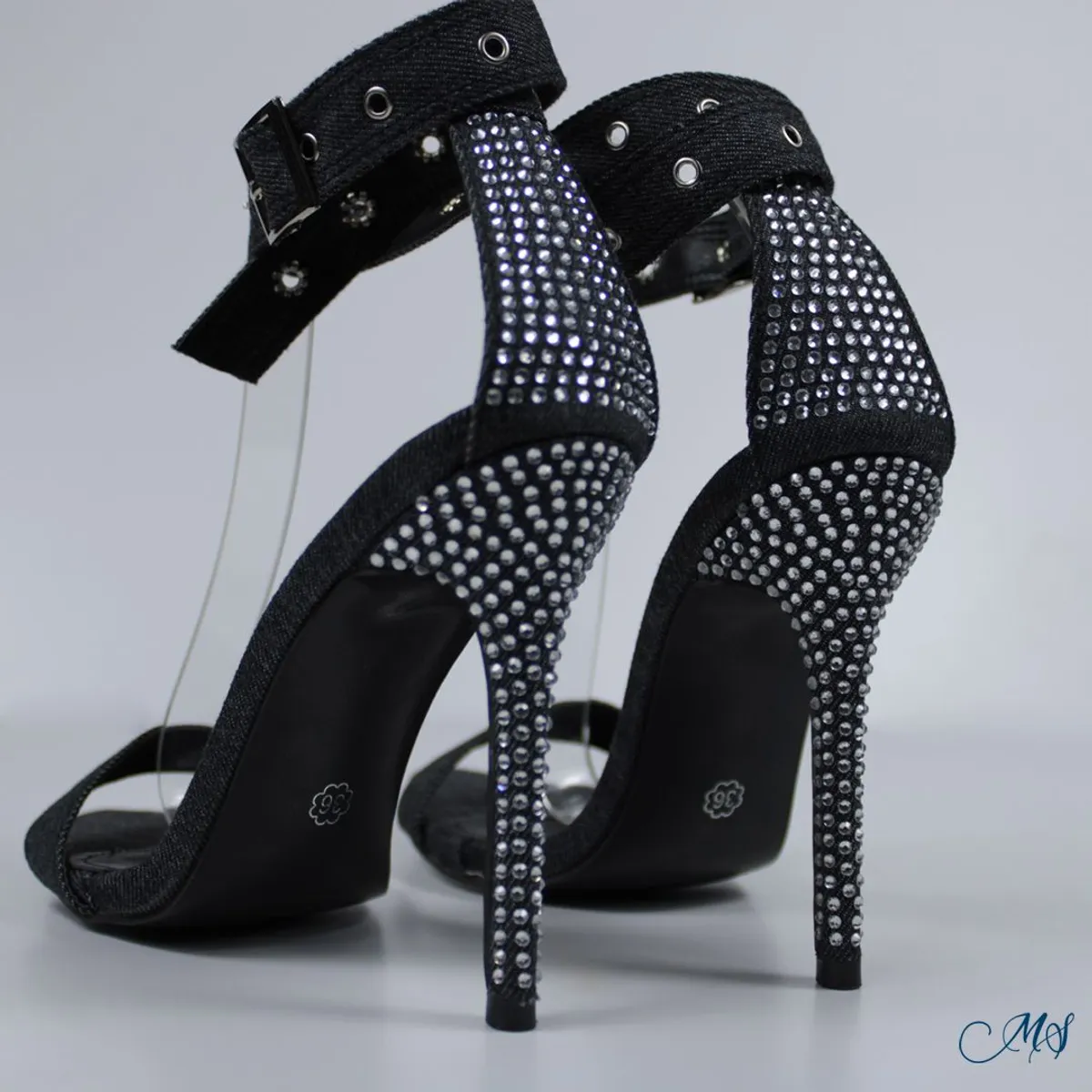 MARGLO SHOES - Sandalias Negras Denim M75