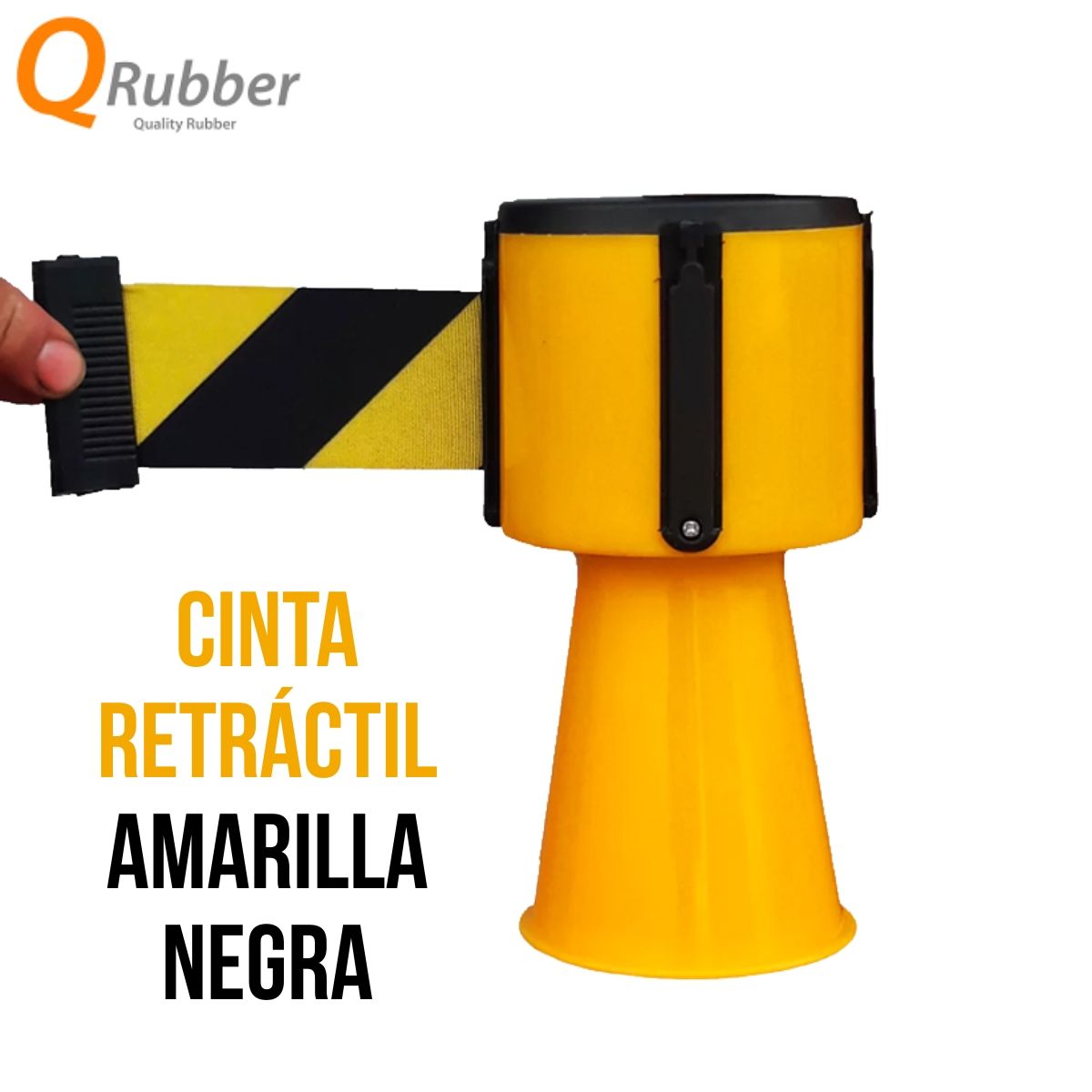 QRUBBER - Separador de cinta negroamarillo 3mt