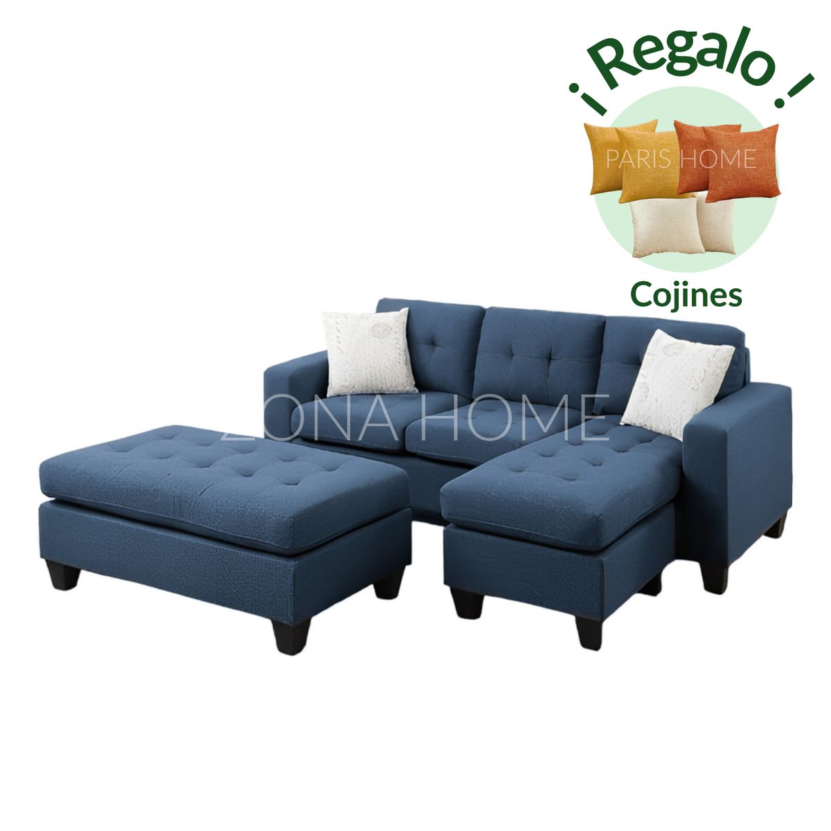 GENERICO - Seccional Derecho Brasilia 4 Cuerpos + Baúl de regalo - Azul