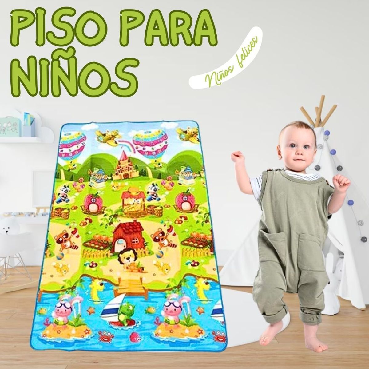 GENERICO - Alfombra Tapete De Juegos Para Niños Bebé Gateo