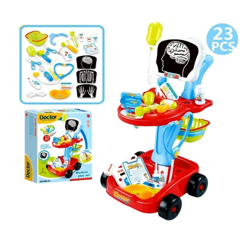 GENERICO - CARRITO MEDIDO  CON ACCESORIOS DE 17 PIEZAS NIÑOS