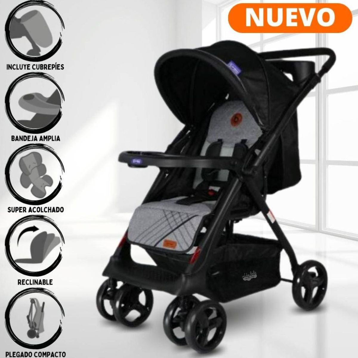 BAMBINO - Coche Cuna Deportivo Bambino «ECLIPSE» Black
