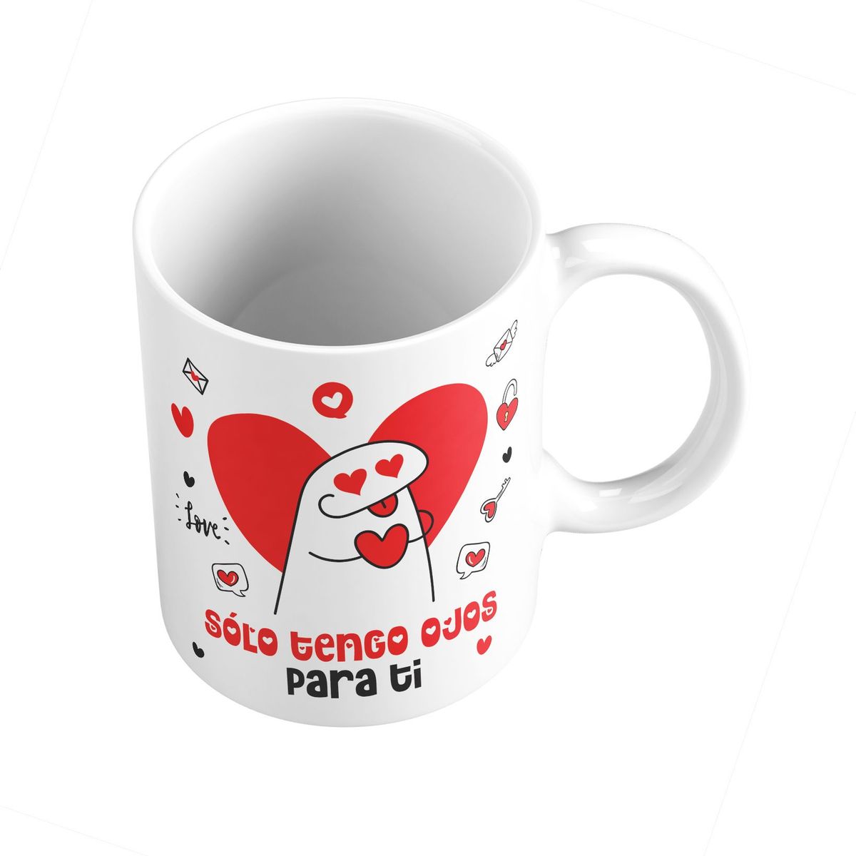 GENERICO - Taza Mug 11oz SOLO TENGO OJOS PARA TI - BLANCO