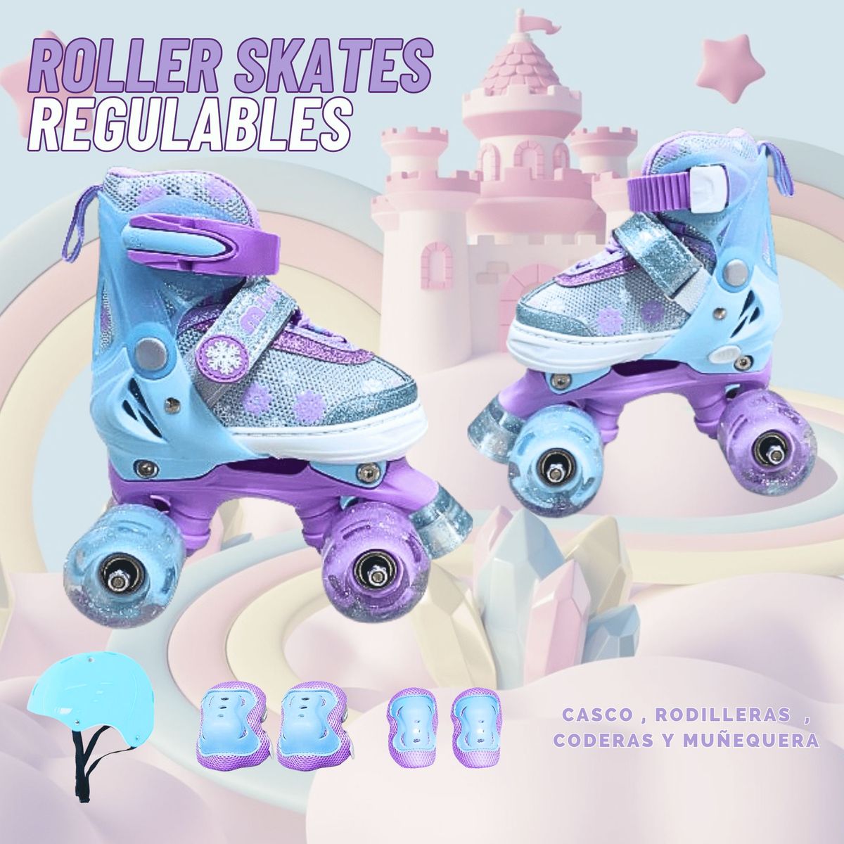 IMPORTADO MC - PATINES PARA NIÑA REGULABLE TALLA XS 27-30