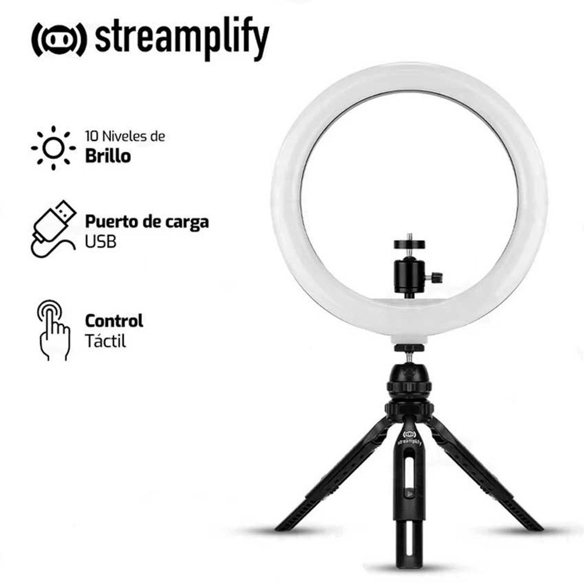 STREAMPLIFY - Aro de Luz Streamplify LIGHT 10-USB-TP 10 Pulgadas