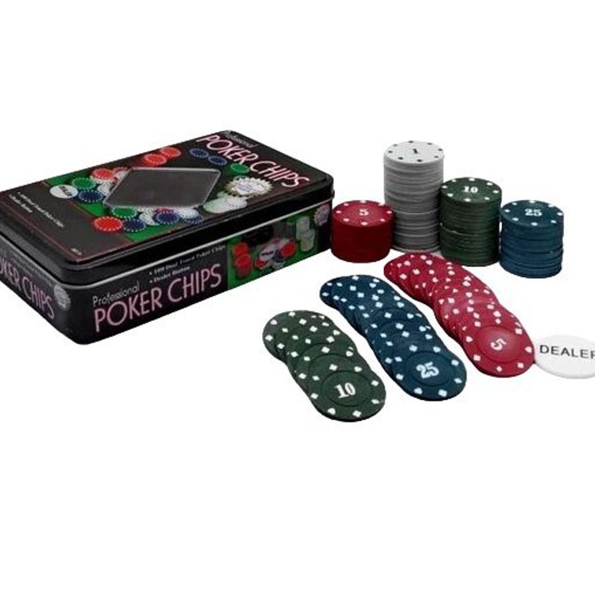 GENERICO - SET POKER 100 FICHAS CAJA METAL POKER CHIPS JUEGOS