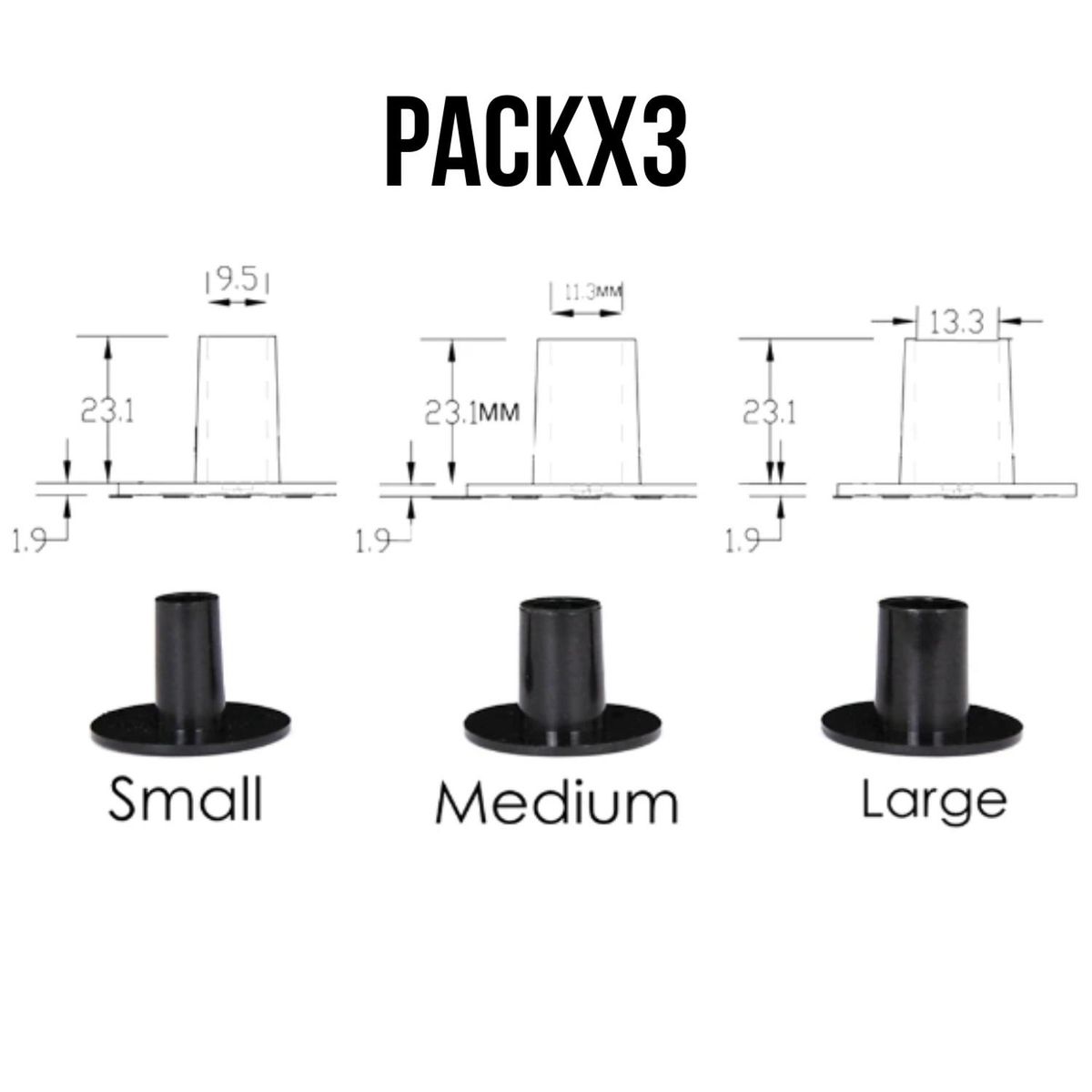 GENERICO - Tapa Tapones Transparente Para Tacos - Negro - Free Size