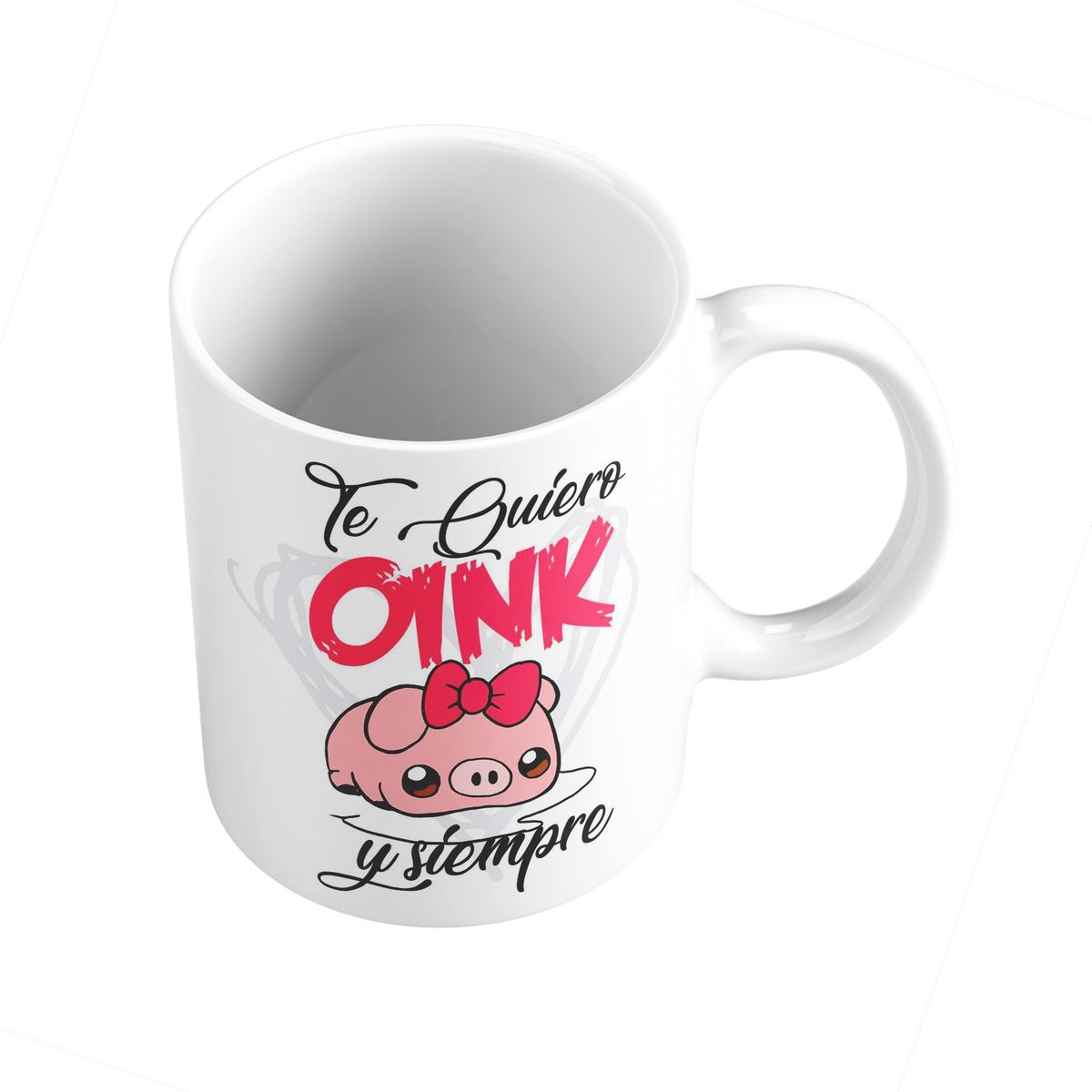 GENERICO - Taza Mug 11oz TE QUIERO OINK Y SIEMPRE - BLANCO