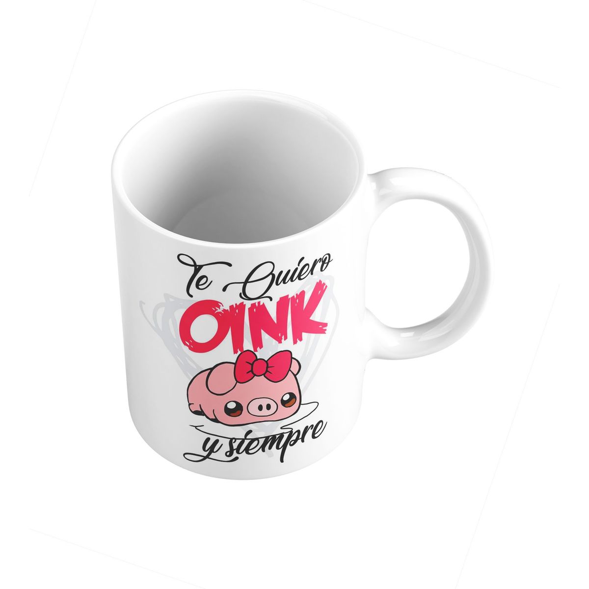 GENERICO - Taza Mug 11oz TE QUIERO OINK Y SIEMPRE - BLANCO
