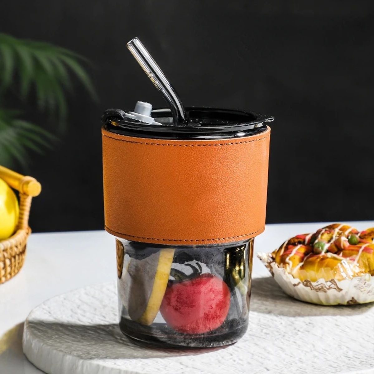 LIBERTY - Taza vintage  con sorbete y cuero 400ml SET de 2