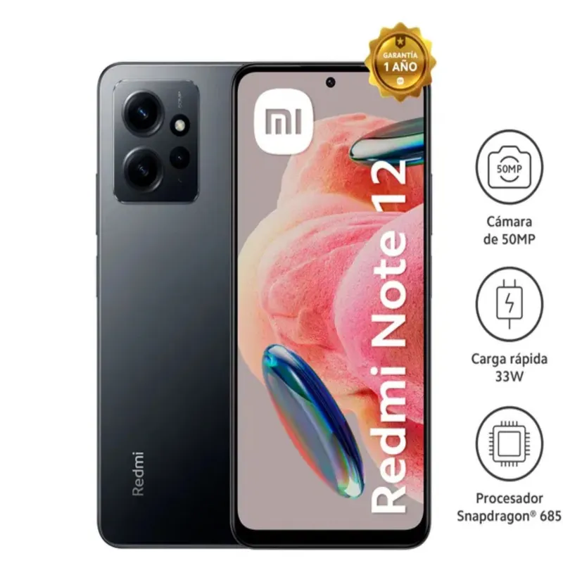 XIAOMI - SMARTPHONE XIAOMI REDMI NOTE 12 ONIX GRAY 128GB ROM 4GB RAM