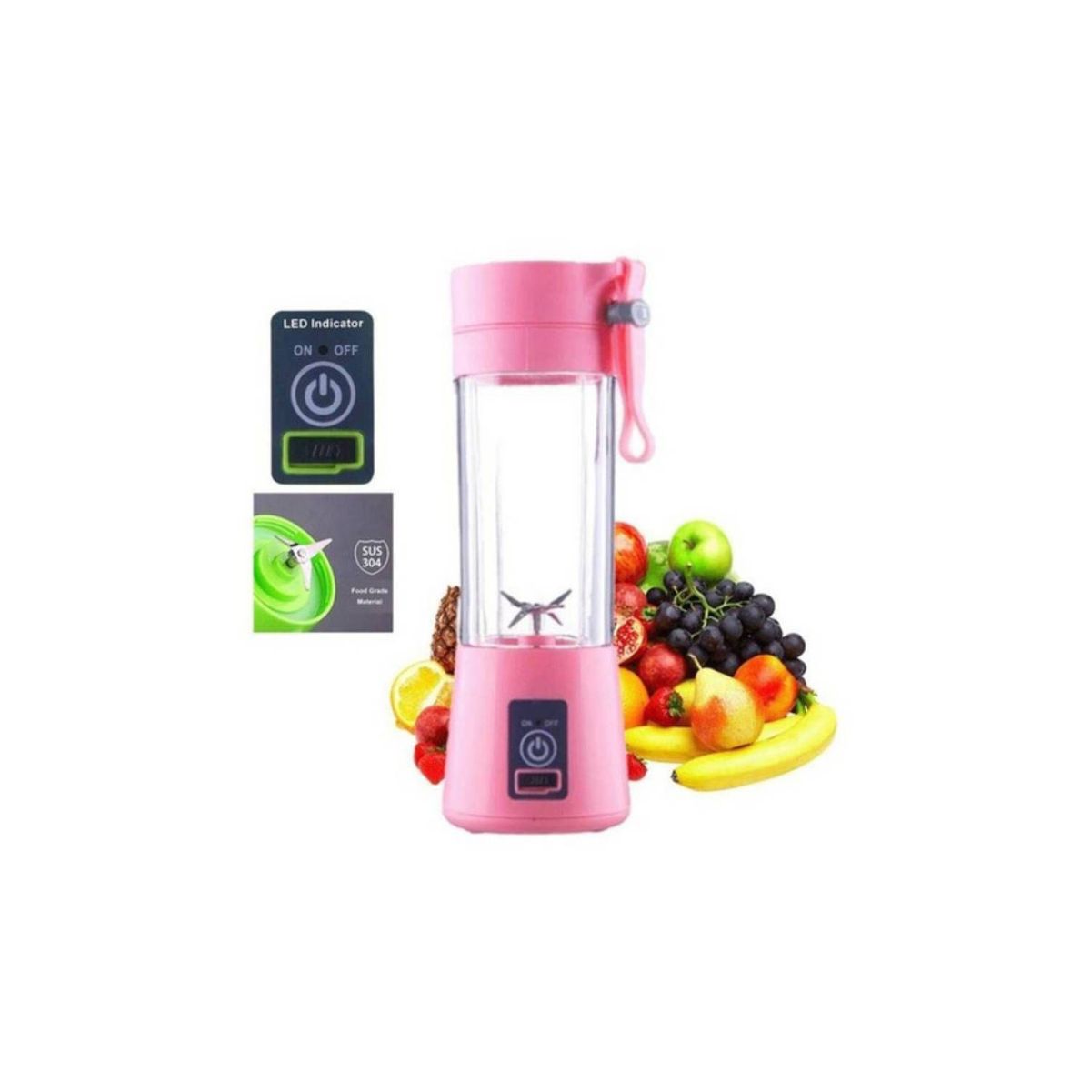 IMPORTADO MC - MINI LICUADORA PORTATIL  380 ML COLORES REGARGABLE