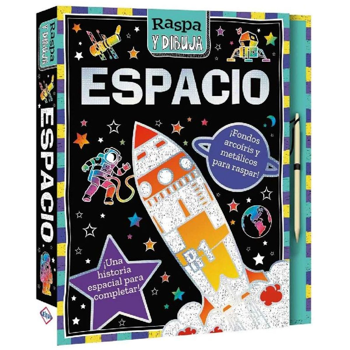 GENERICO - Libro para raspar El Espacio Colección Raspa y Dibuja