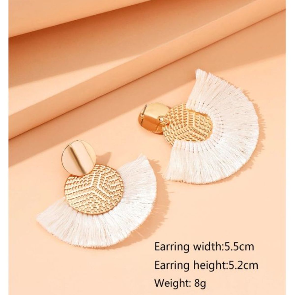 GENERICO - ARETES CON FLECO BLANCO