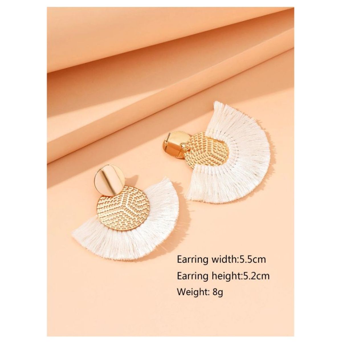 GENERICO - ARETES CON FLECO BLANCO