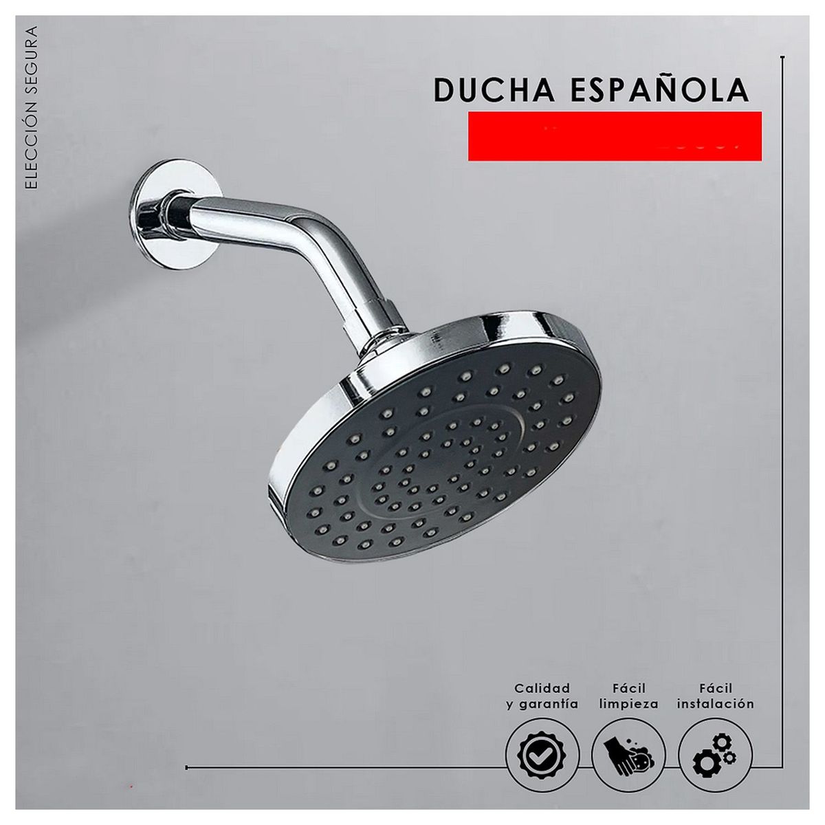 GENERICO - Difusor Cabeza Ducha Española 6" para agua caliente y fría