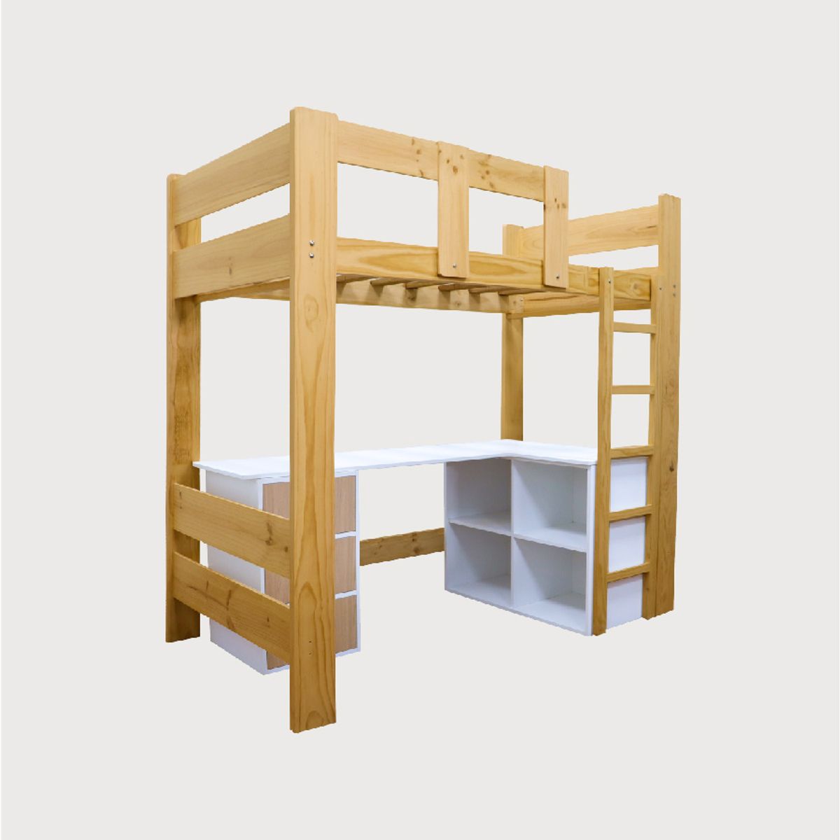 MUEBLES MACRUMO - Camarote Pino de 1x 5 + Escritorio + Organizador