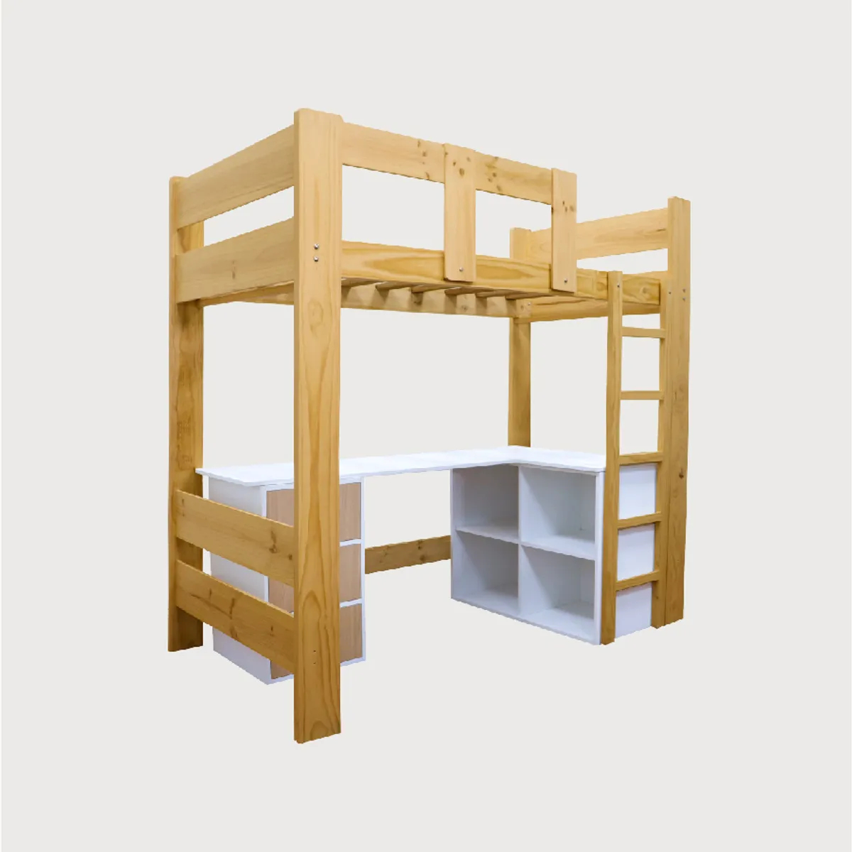 MUEBLES MACRUMO - Camarote Pino de 1x 5 + Escritorio + Organizador